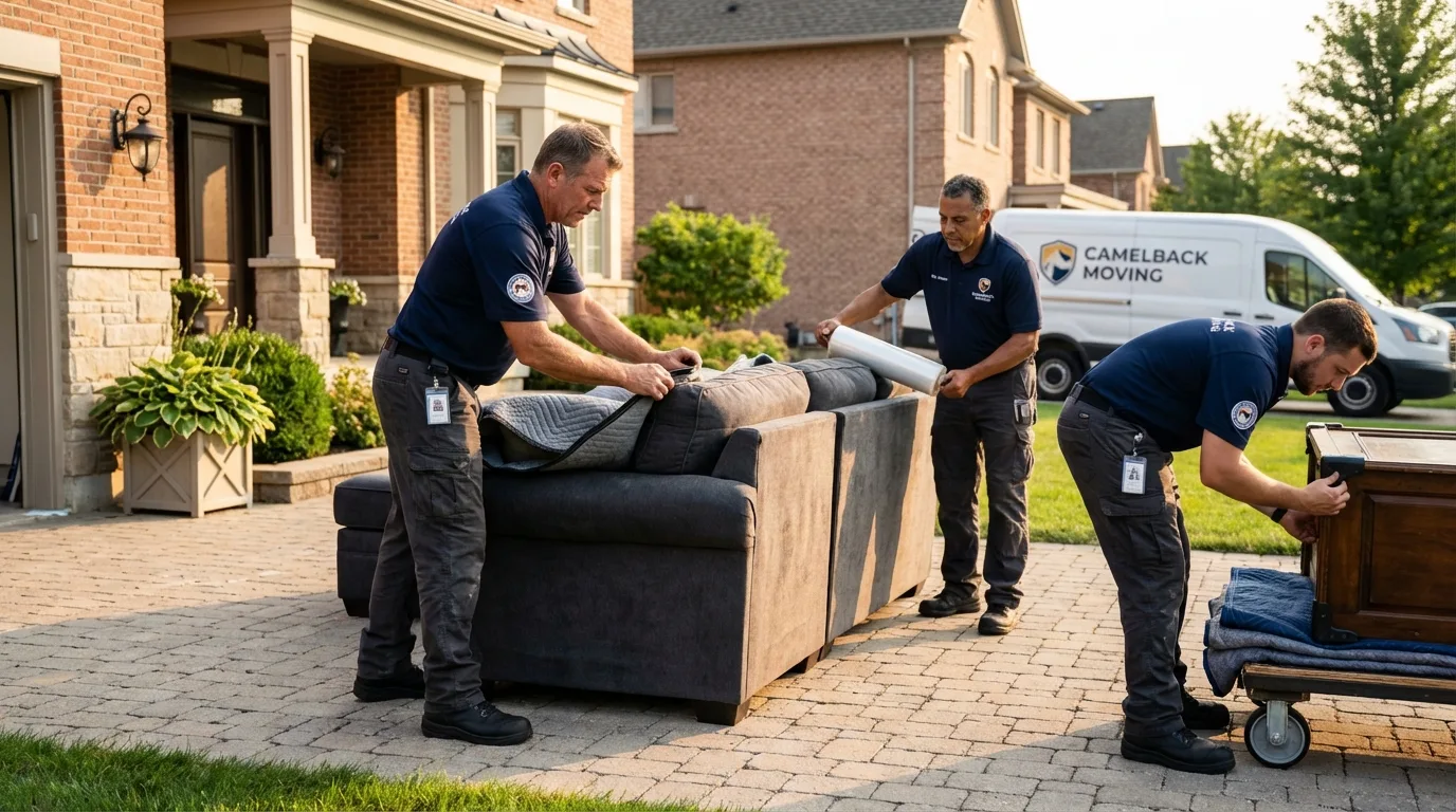 Large estate moving crew wrapping furniture in Mohawk, NY